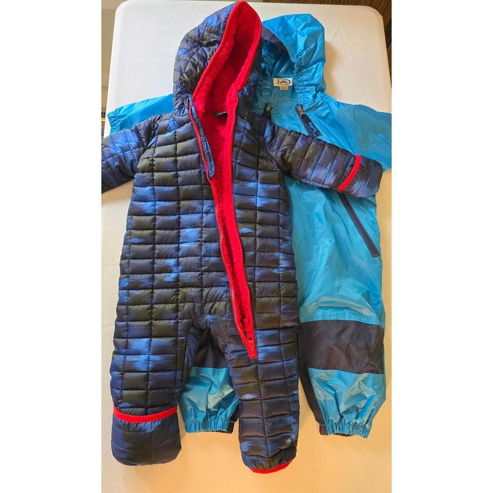 Snozu Puffer Bunting & Tuffo Muddy Buddy Rain Suit Bundle 18M Blue